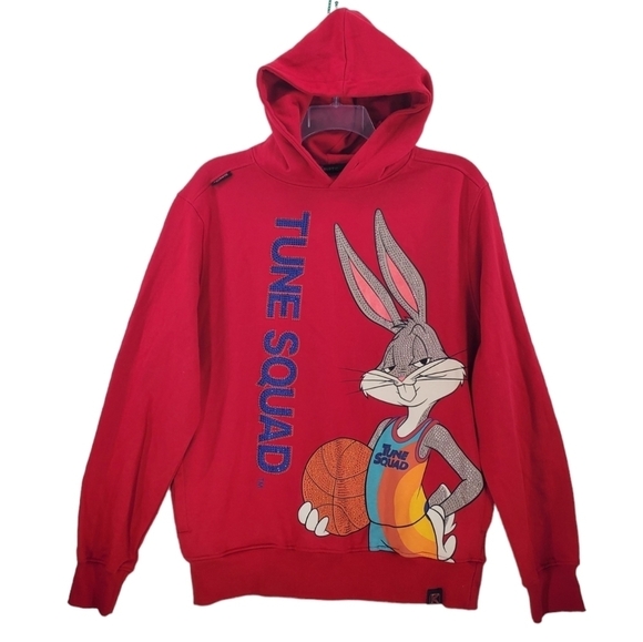 Looney Tune Squad Bugs Hoodie DeKryptic Space Jam Sweatshirt Men XL Red Bling - Picture 10 of 11